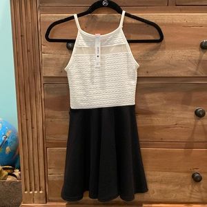 Cream and black girls dress